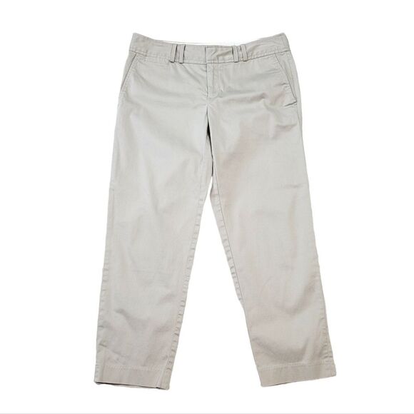 Y2K Banana Republic Ryan Sateen Crop Trouser Pant in Milstone Beige Size 6 - Picture 1 of 9